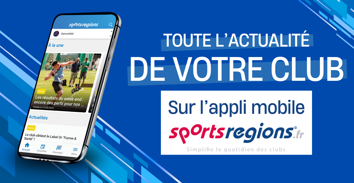Application mobile "sportsrégions" sur votre téléphone